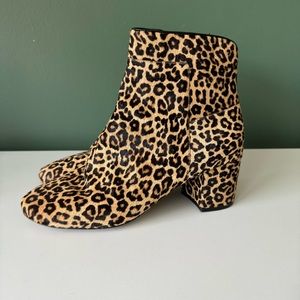 Cole Haan animal print fur booties